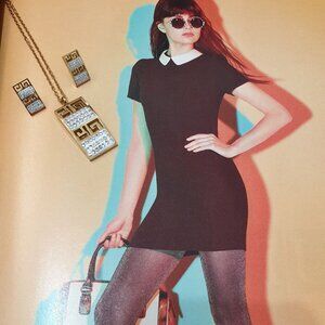 Gold Metal Crystals Necklace And Earrings Set Fashion Women Jewelry Accessory